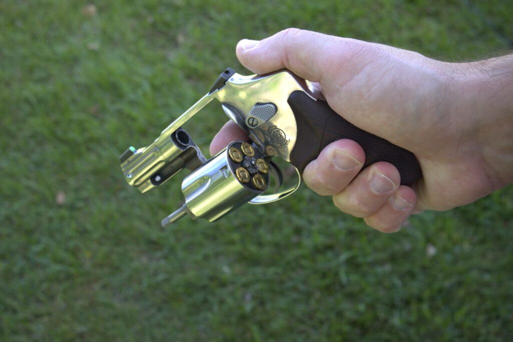 smith & wesson 940 9mm revolver with the cylinder removed for loading
